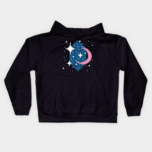 Cosmic magic pixel art starry sky Kids Hoodie